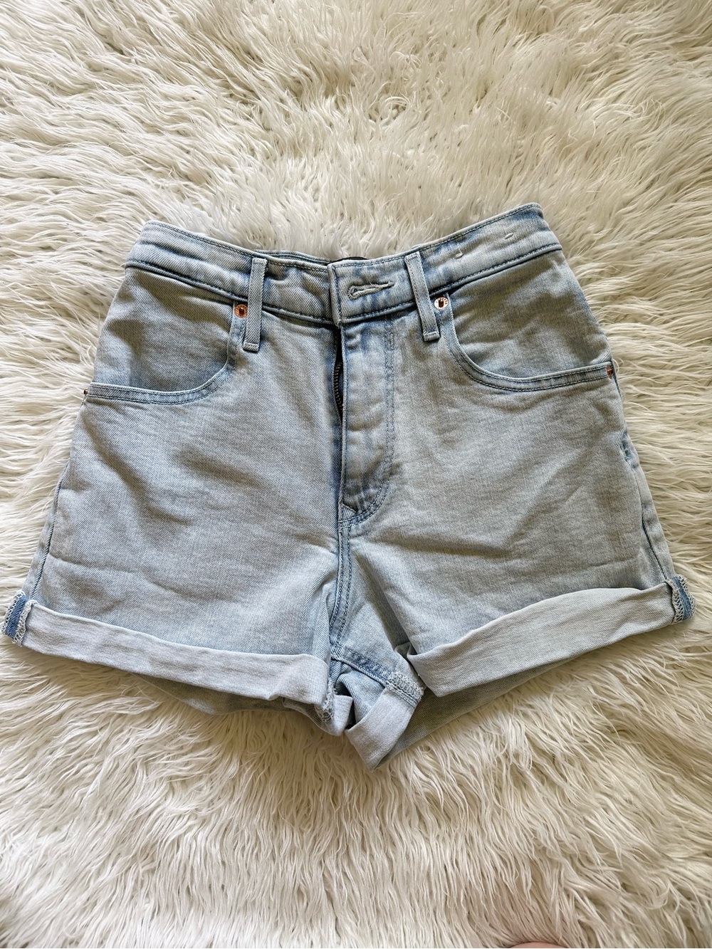 Express Light Blue Mom Shorts